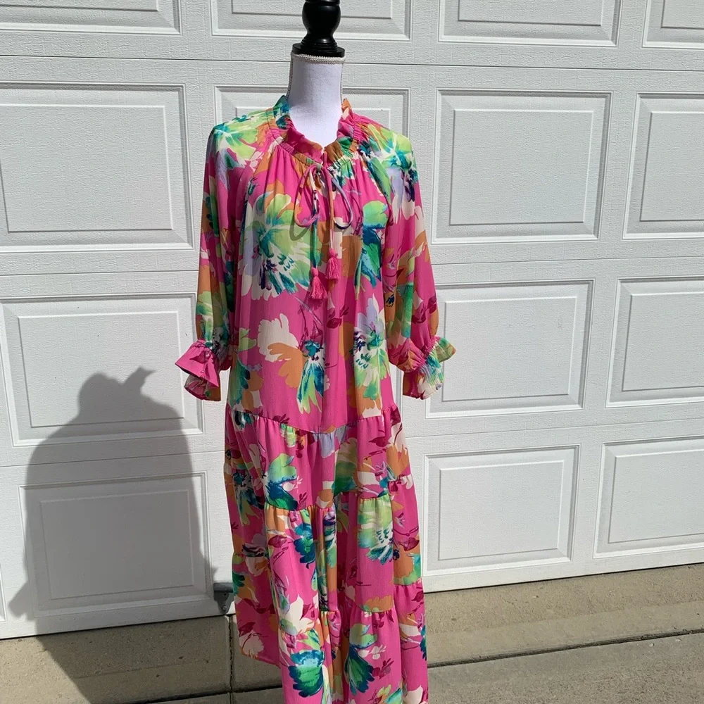 Floral Multicolor Maxi Dress - Picture 11 of 11